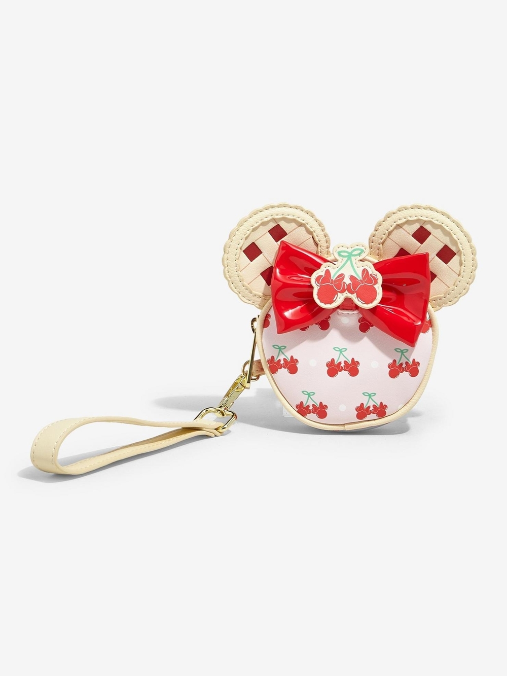 Loungefly Minnie Mouse  Cherry Bow Wristlet Pouch - Red & Cream BNWT